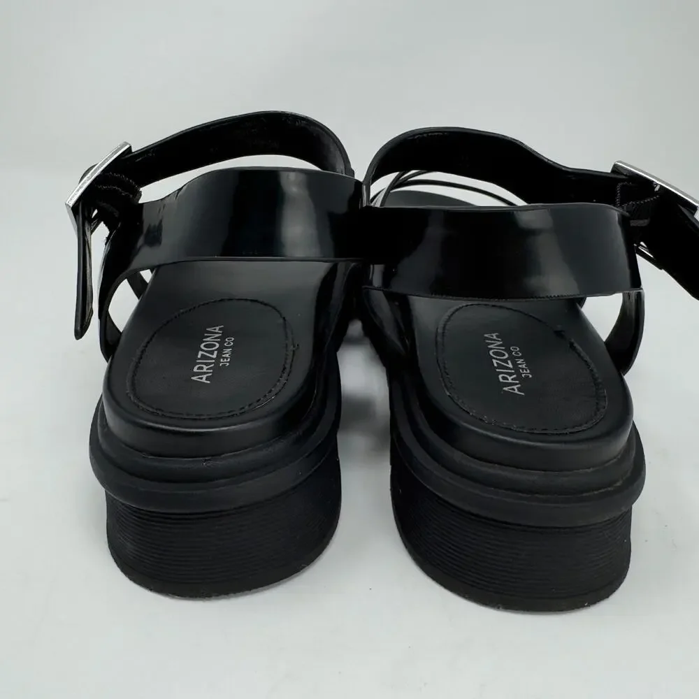 Arizona Women's Black Augie Strap Sandals 9